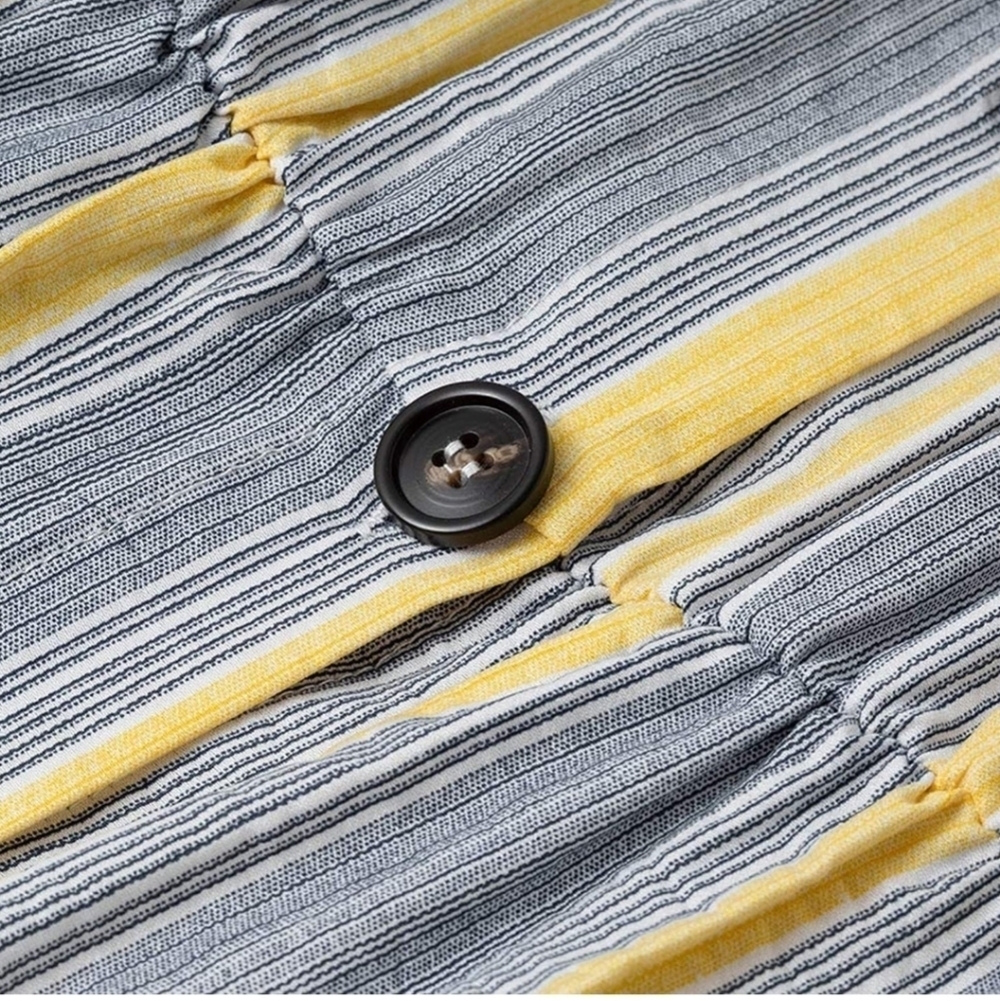 Dress summer stripe front button New dress - Picture 3 of 3